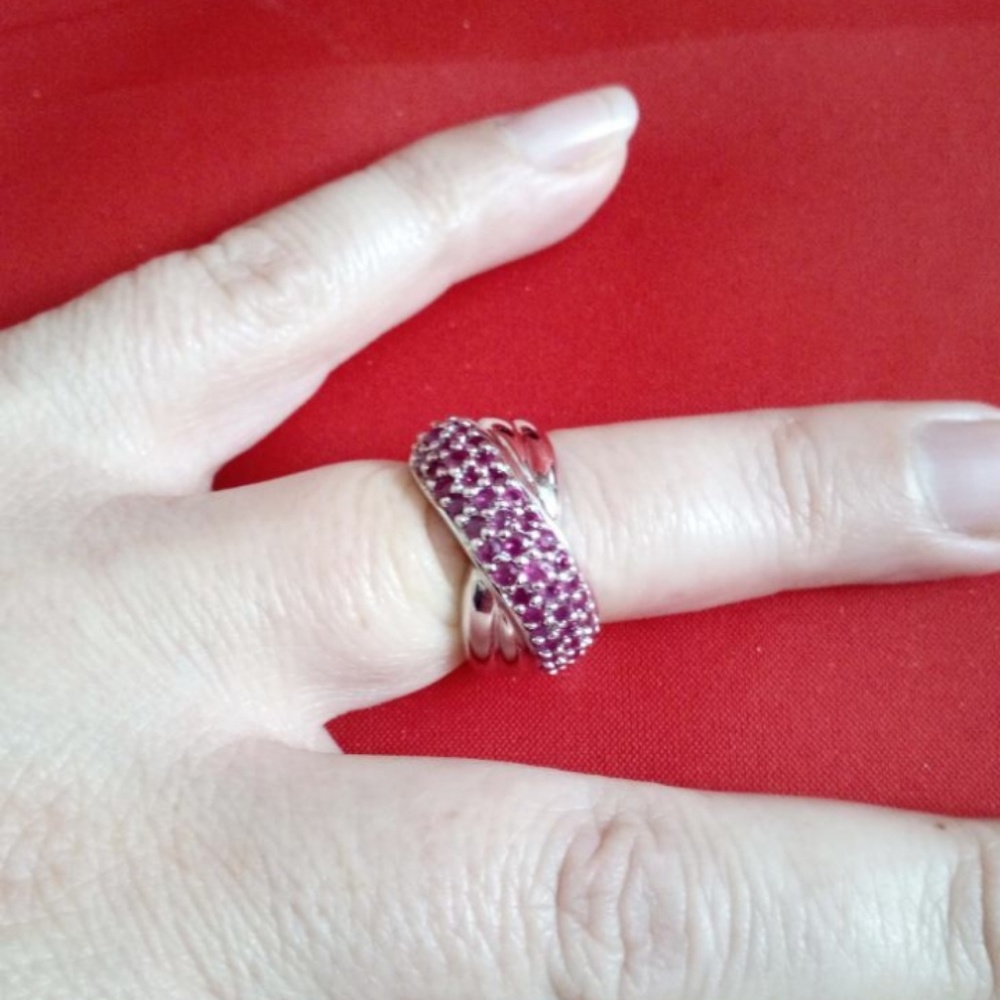 BEAUTIFUL SALE RINGS STERLING SILVER RINGS WITH RU - Picture 5 of 7